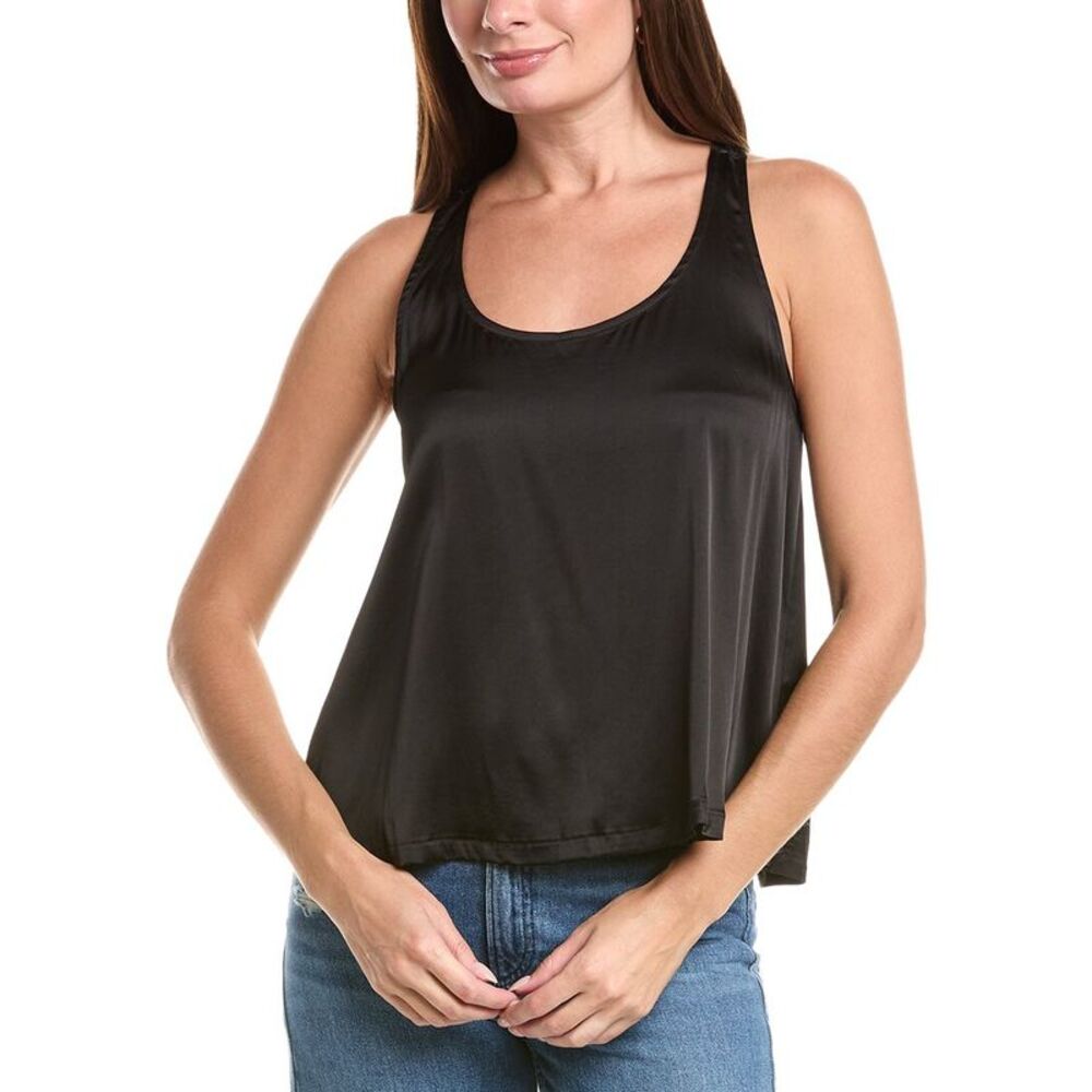 Chaser Womens Silky Woven Rory Tank, Black
